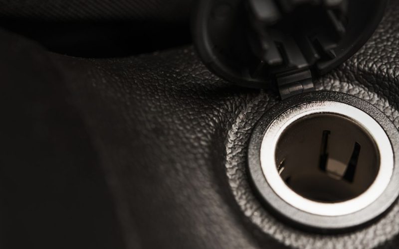 12V accessory power socket in a car for a tire inflator