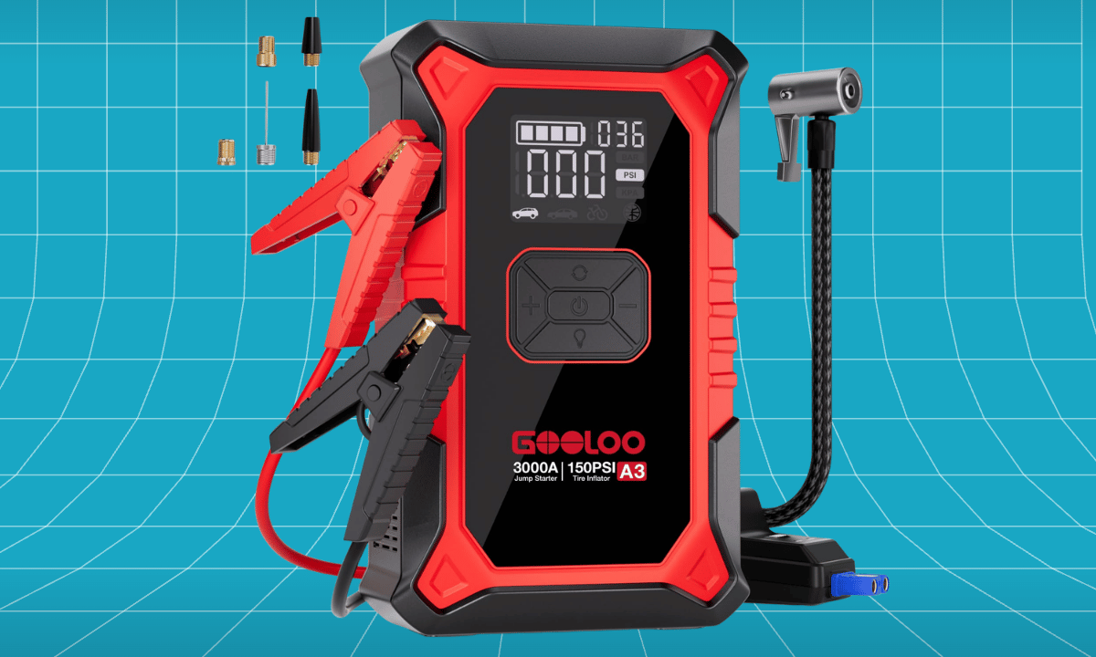 GOOLOO A3 3000A Jump Starter with Air Compressor