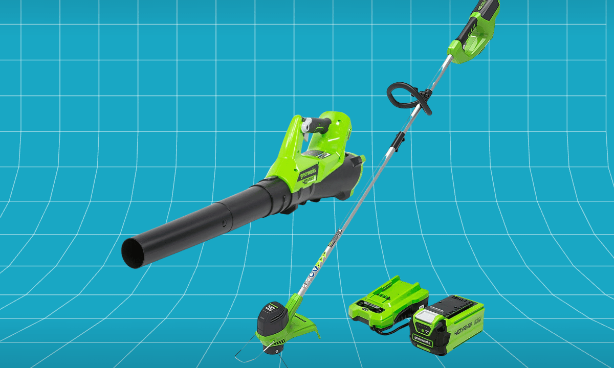 Greenworks 40V Cordless String Trimmer + Leaf Blower Combo Kit