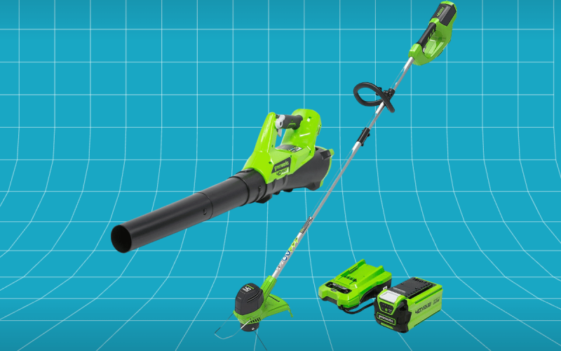 Greenworks 40V Cordless String Trimmer + Leaf Blower Combo Kit