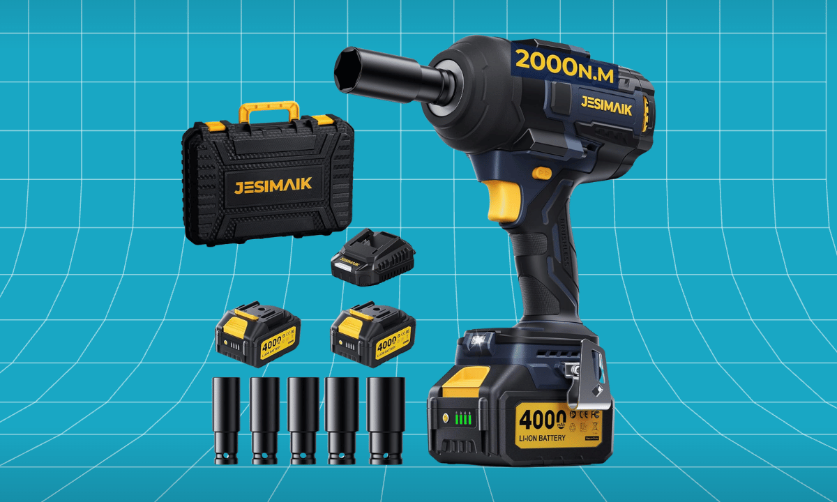 JESIMAIK Cordless Impact Wrench 1475Ft-lbs