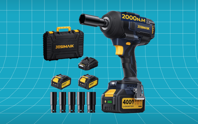 JESIMAIK Cordless Impact Wrench 1475Ft-lbs